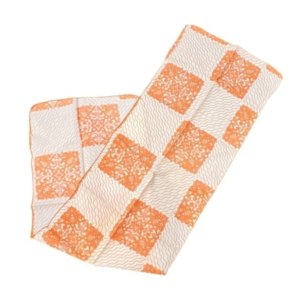 Vintage Square‎ Scarf Pink White Black  Colorful 20x20 In